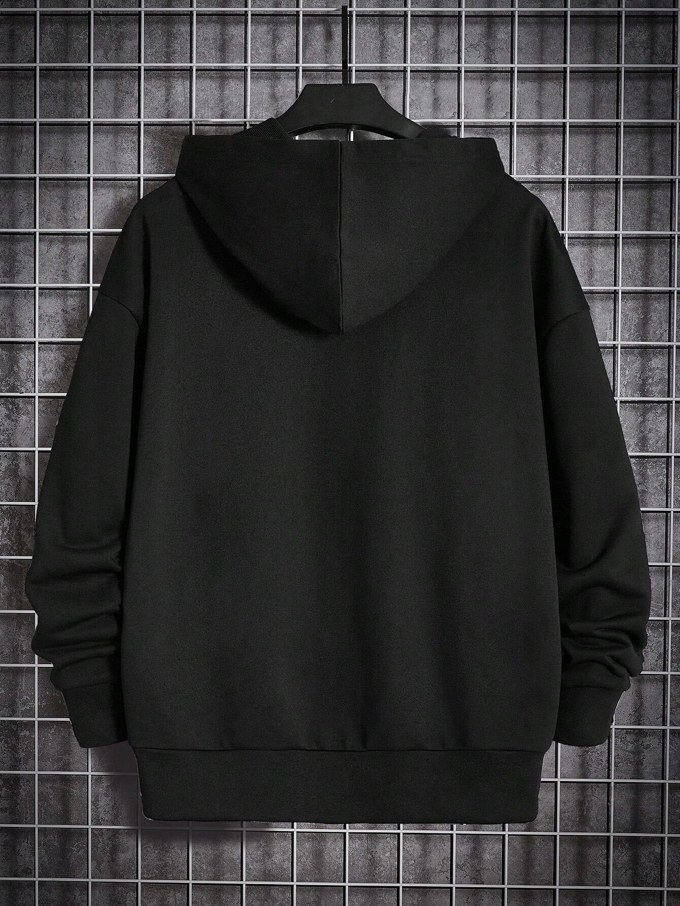 Manfinity Modagents Oversized Men'S Headphone Print Long Sleeve Casual Hoodie