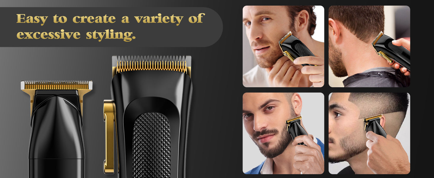 SEJOY 2 Pcs/set Hair Clippers Men Trimmer Kit for Barber Mens Beard Haircut Set Professional Hair Cutting Barber Machines