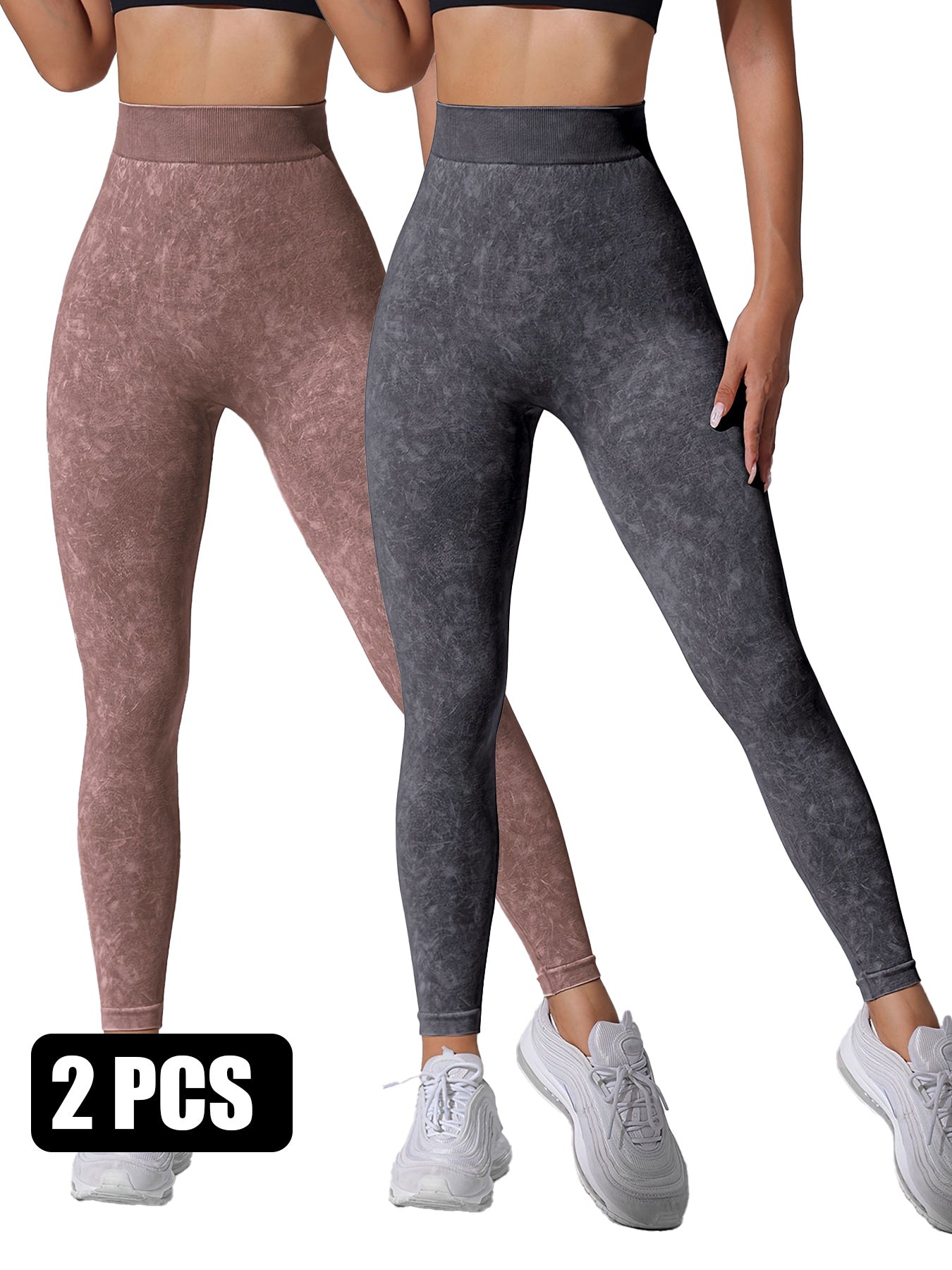 2PACK Sand-washed Seamless Yoga Pants