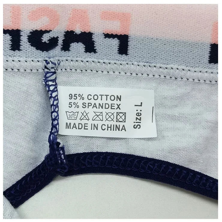 6PCS Low-Rise Letter Print Women's Underwear Set - Stretchy Cotton Blend Briefs with Trendy Decor, Comfy Sleep