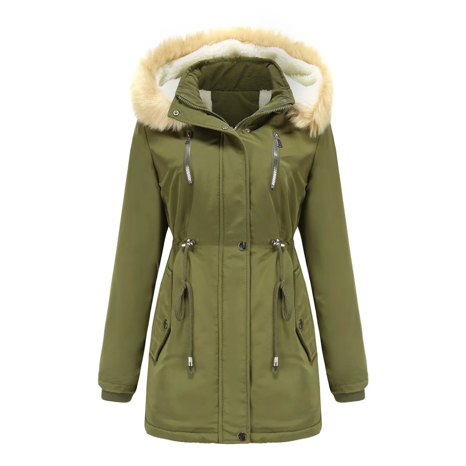 2022 Women Winter Military Coats Cotton Wadded Hooded Jacket Casual Parka Thickness Warm Plus Size Quilt Snow Outwear Abrigos