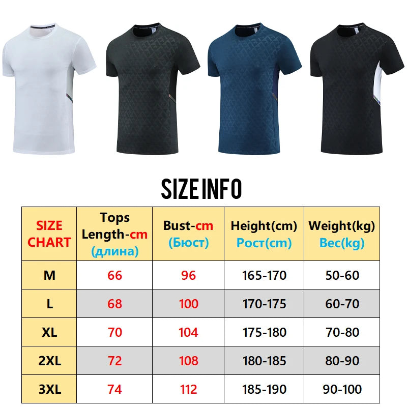 Man Fitness Short Sleeves Running Sport Men Gym Quick Dry Tshirts Fashion Mesh Reflective Summer Tee Print Soccer Jersey