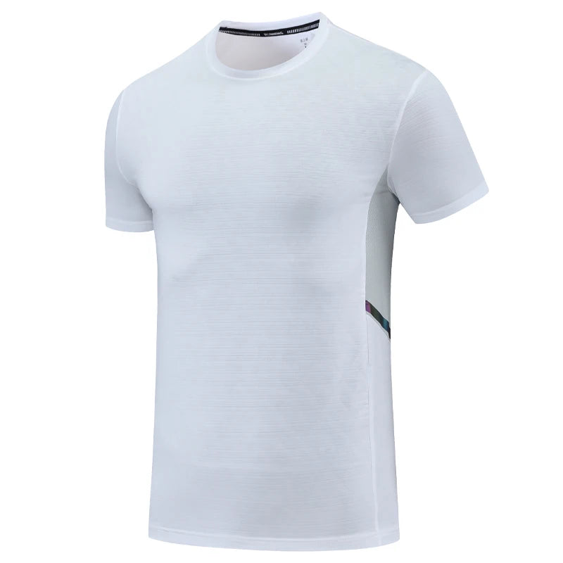 Man Fitness Short Sleeves Running Sport Men Gym Quick Dry Tshirts Fashion Mesh Reflective Summer Tee Print Soccer Jersey
