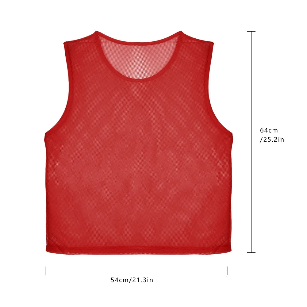 6/12 PCS Adults Children Soccer Training Vest Football Shirts Jerseys Scrimmage Practice Sports Vest Breathable Team Training