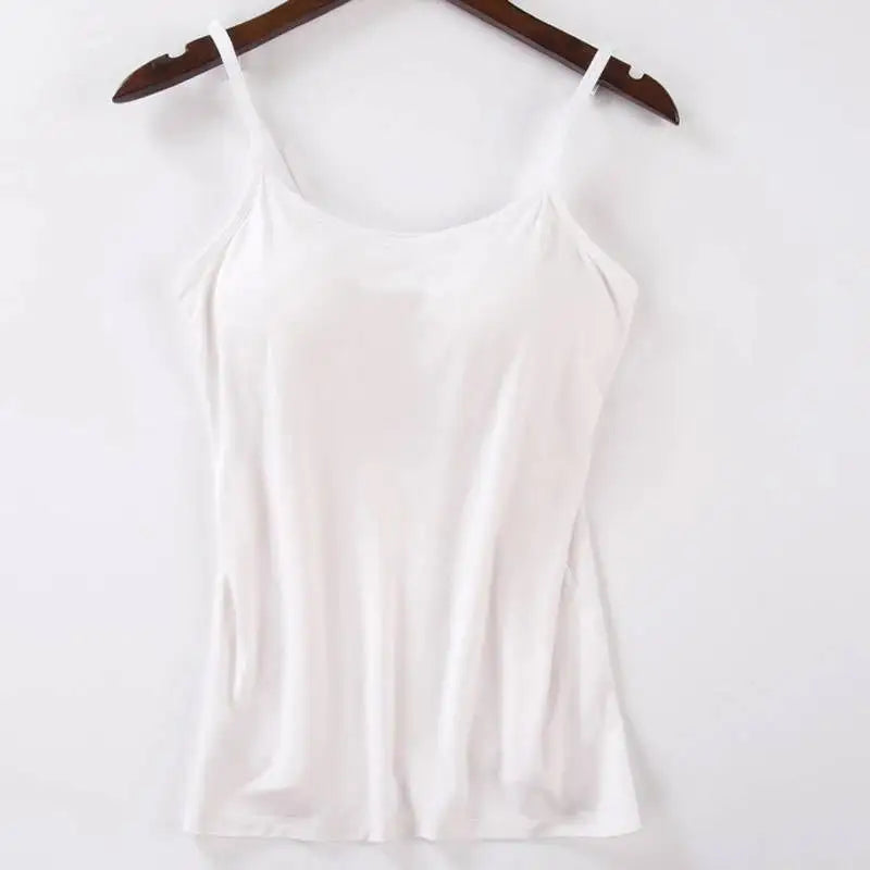 2021 Women Padded Bra Tank Top Women Spaghetti Cami Top Vest Female Camisole With Built In Bra