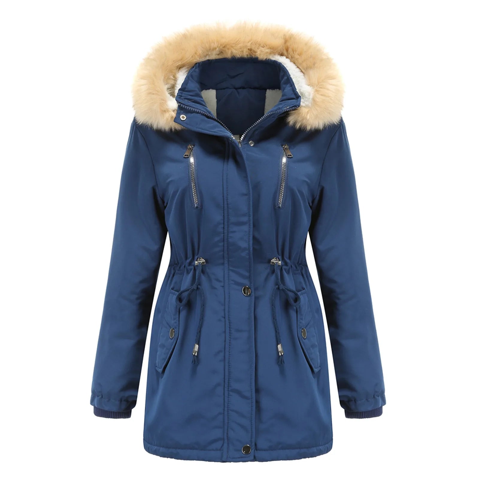2022 Women Winter Military Coats Cotton Wadded Hooded Jacket Casual Parka Thickness Warm Plus Size Quilt Snow Outwear Abrigos