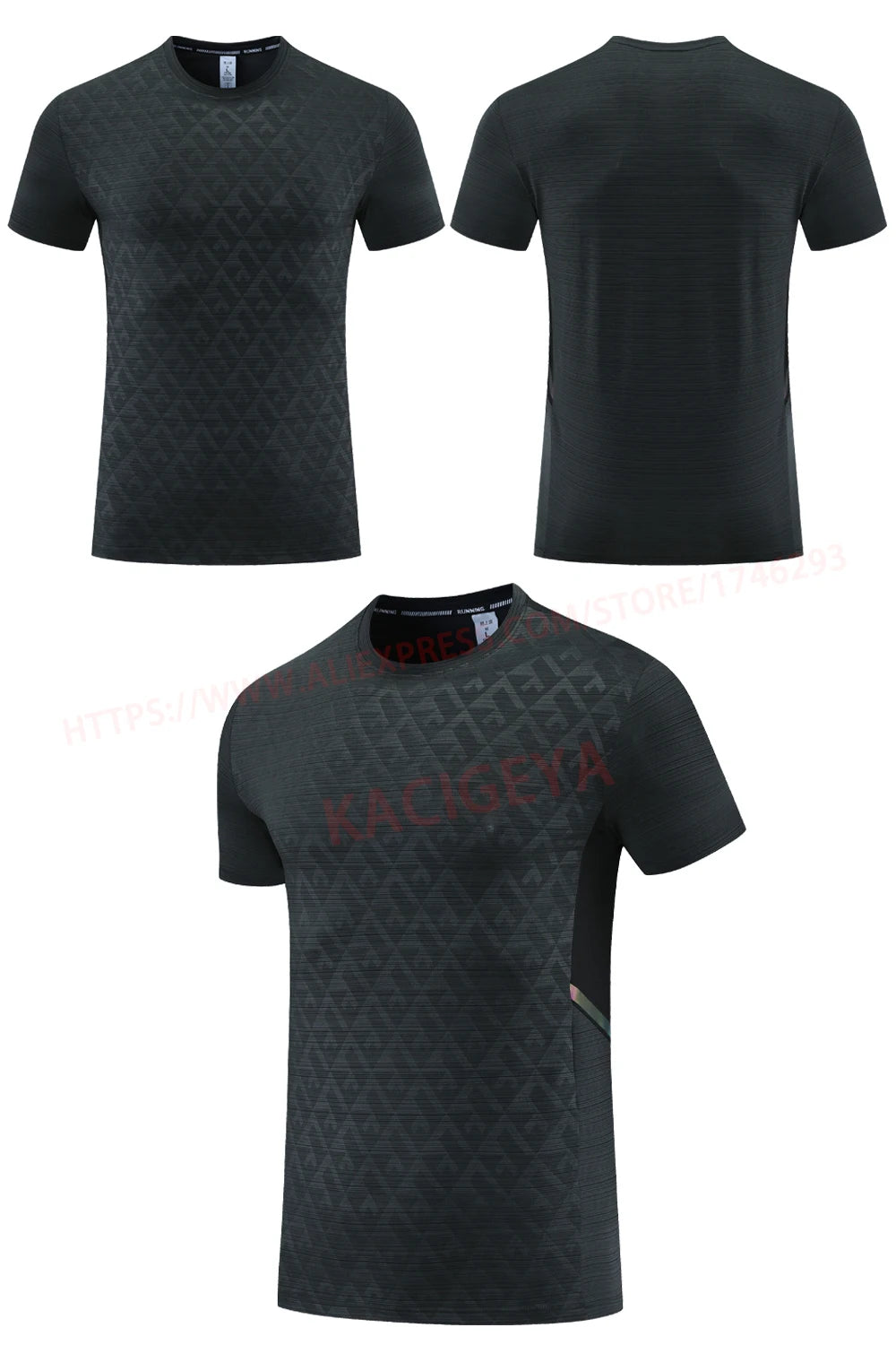 Man Fitness Short Sleeves Running Sport Men Gym Quick Dry Tshirts Fashion Mesh Reflective Summer Tee Print Soccer Jersey