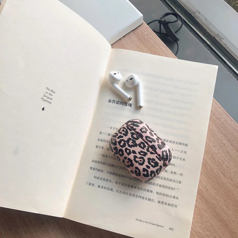 for Airpods Pro 1 2 Case Pink Leopard Airpods2 Zebra Print Split Design PC Cute Airpods Protector Accessories for Airpodspro 3