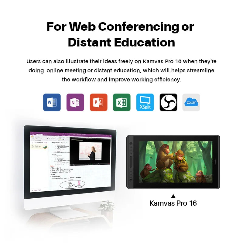 Huion Kamvas Pro 16 Drawing Pen Tablet 15.6 Inch 120% sRGB Digital Graphic Tablet Pen Display Monitor with Tilt Function