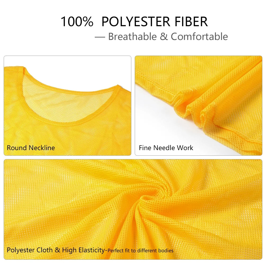 6/12 PCS Adults Children Soccer Training Vest Football Shirts Jerseys Scrimmage Practice Sports Vest Breathable Team Training