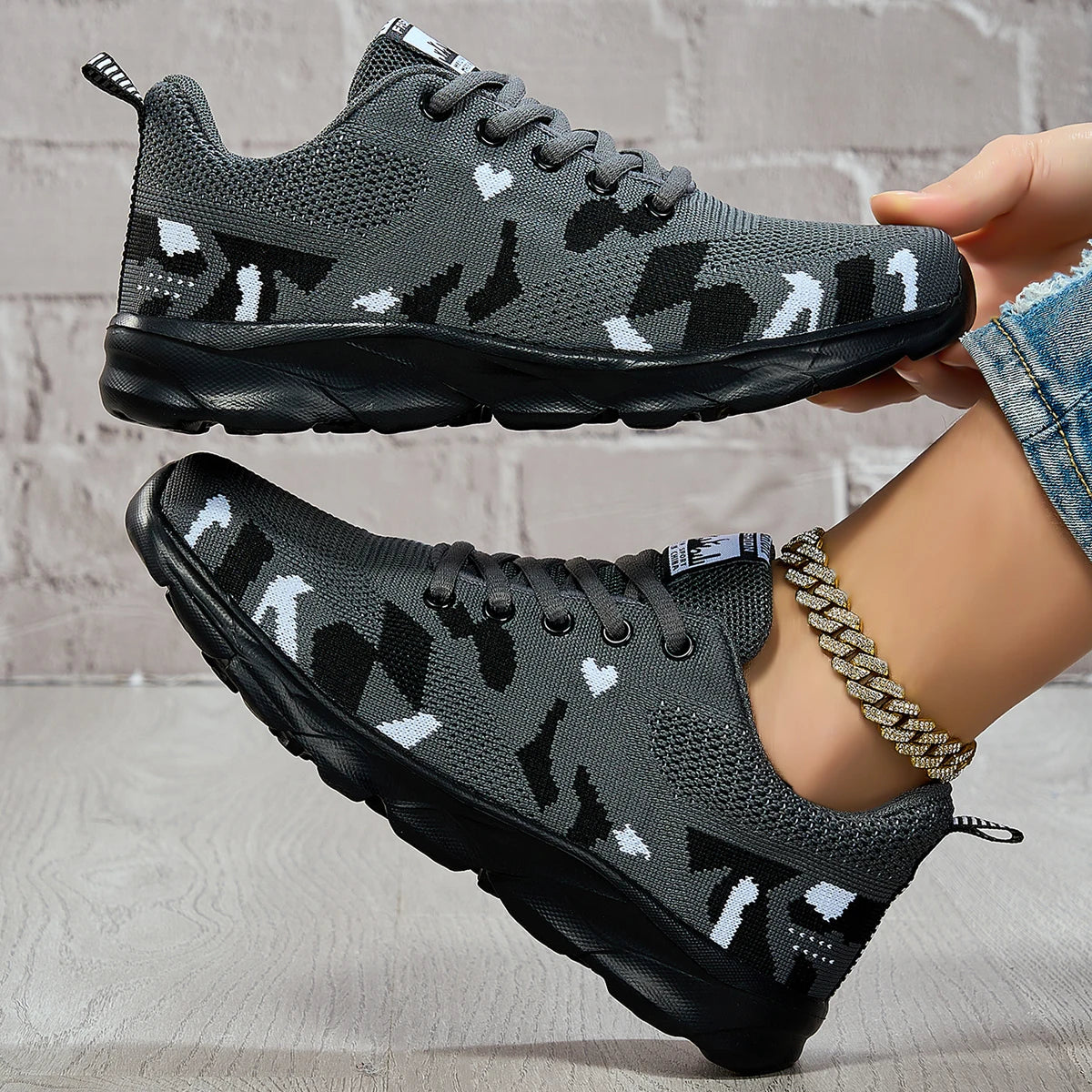 Women's running shoes, lightweight mesh fabric, breathable, casual and comfortable flat soft tennis shoes, sports shoes