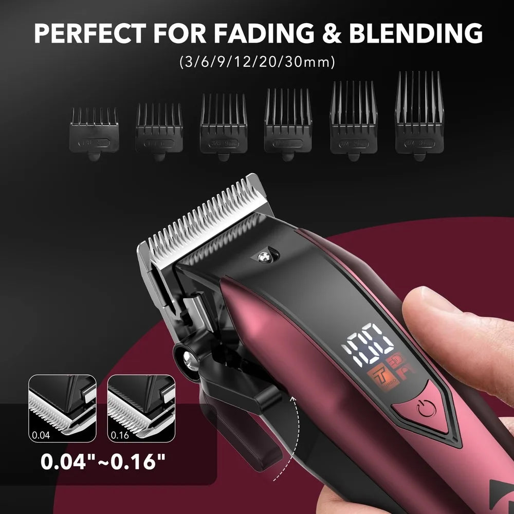 Sejoy Professional  Hair Clippers for Men Trimmers Set for Barber Cordles with LED Display Slick Hair Cut Self-Sharpening Blades