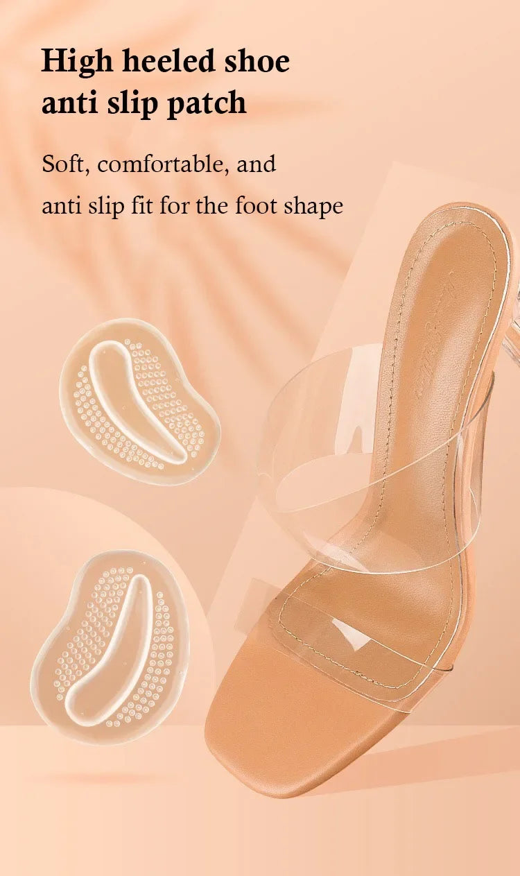 NEW Forefoot Pads For Sandals High Heels Silicone GEL Invisible Half Size Pads Non-slip Stickers Thickened Self-adhesive 1Pair