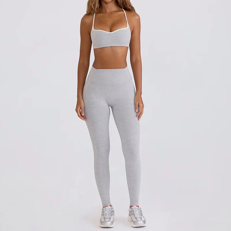 2 Pieces Tracksuit Women Yoga Set Nude Feeling Workout Set Gym Clothes Push Up Fitness Running Sportwear Sport Bra Leggings Suit