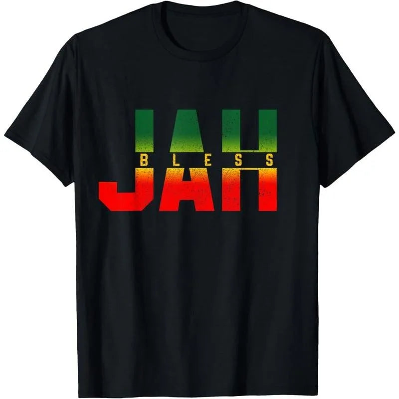 Rasta Reggae T-Shirt Jah Bless Rastafarian Colors Graphic Tee For Men Women Jamaica Roots Culture Casual S-3XL