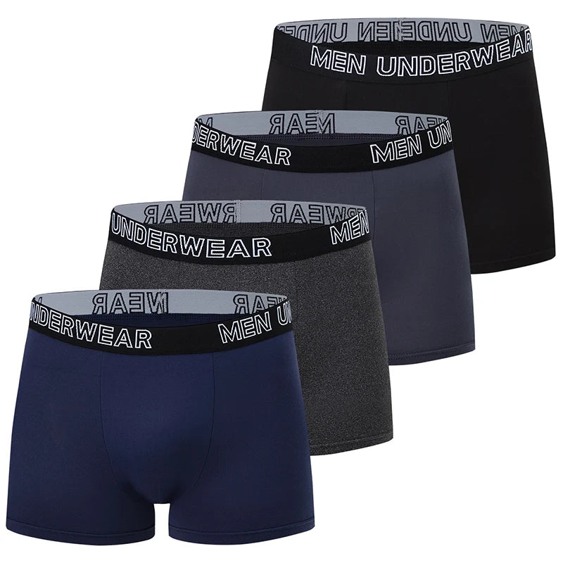 3/4 Pieces Men's Solid Color Casual And Fashionable Underwear Shorts Youth Sports Comfortable Boxer Shorts Sexy Beach Shorts