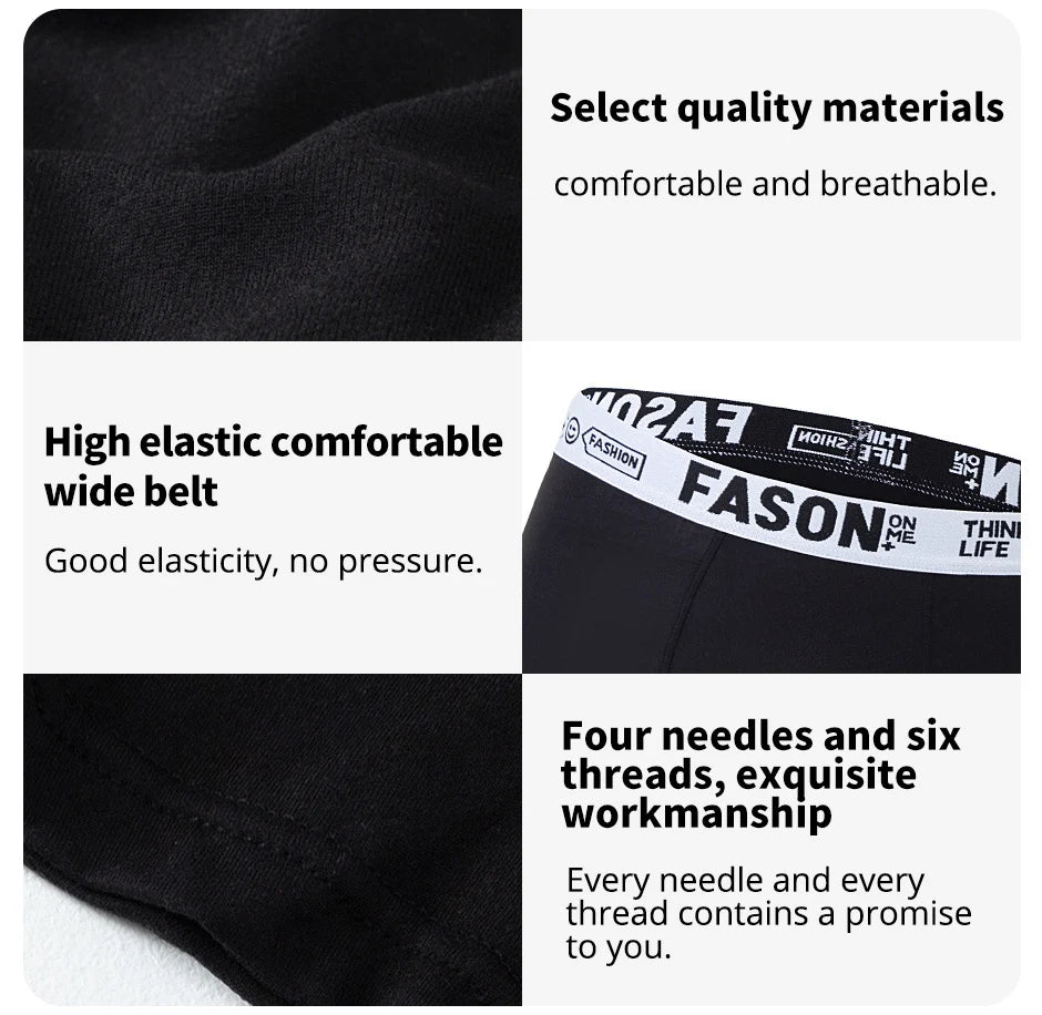 4/10 Piece Men's Black Fashionable Sexy Simple Underwear Boxer Shorts Plus Size Comfortable Versatile Casual Sports Beach Shorts