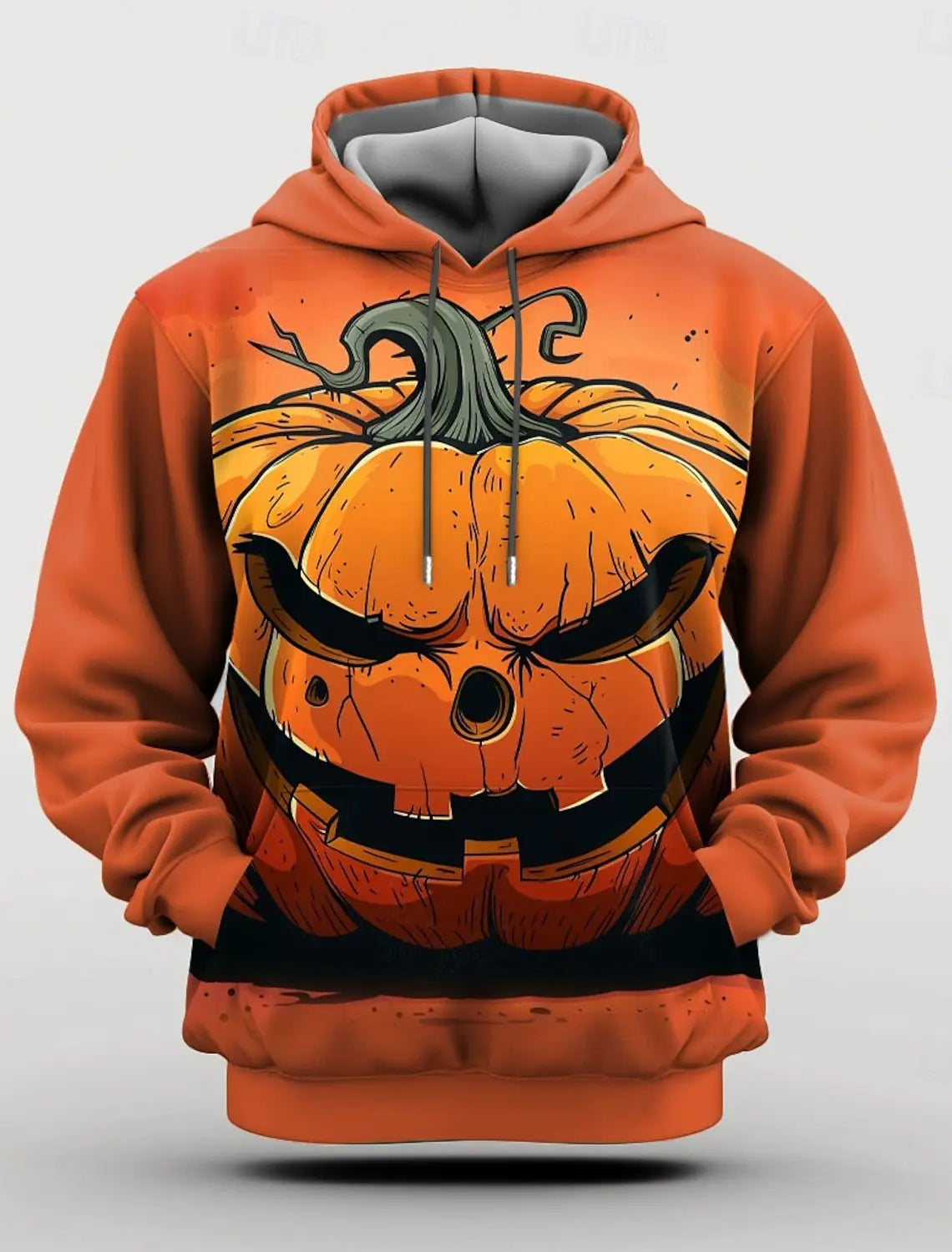 Halloween Men's Graphic Hoodie Pumpkin Prints Classic Casual 3D Pullover Holiday Fashion Hoodies Thin Style Long Sleeve Hooded