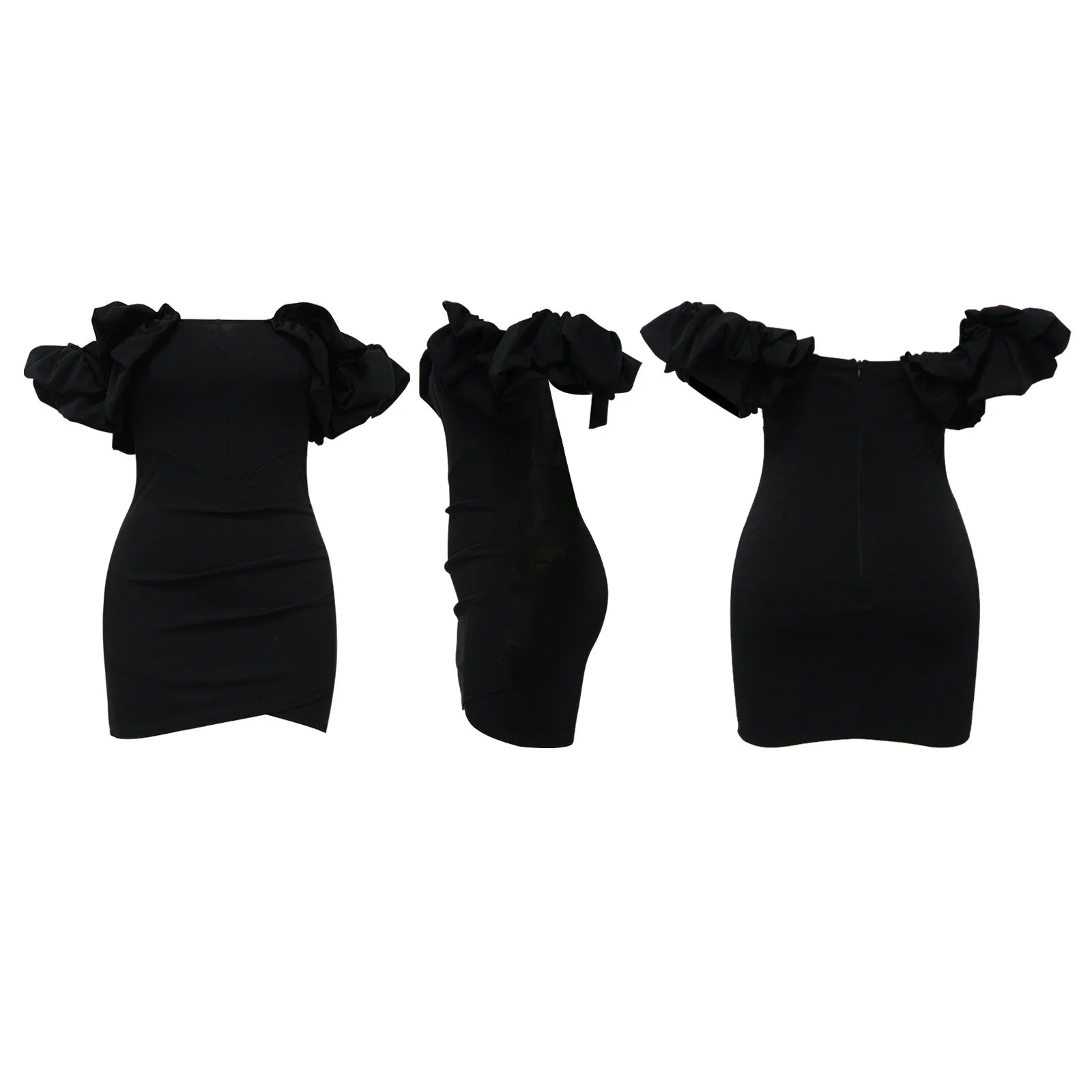 Petal Sleeve Fishbone Waist Dress Women 2024 Pleated Bodycon Long Sexy Dress Elegant Robes Party Dresses Vestidos