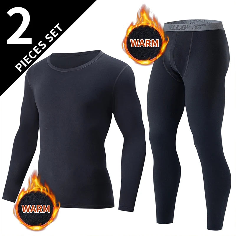 1/2/4-Piece Men's Fall/Winter Thermal Underwear Fashion Joker Long-sleeved Trousers Home Suit Youth Sports Elastic Waist Pants