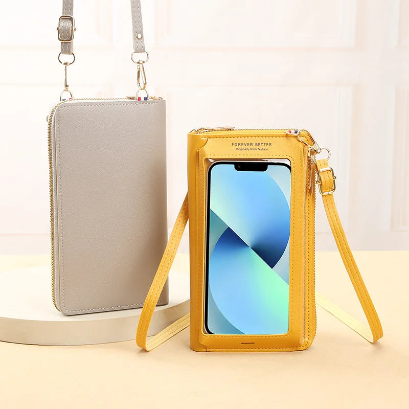 Women Crossbody Bags Touch Screen Cell Phone Purse 2023 Fashion Shoulder Bag Mobile Mini Wallet Card Holder Handbag for Female