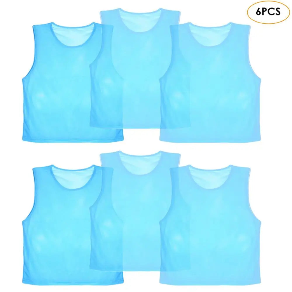 6/12 PCS Adults Children Soccer Training Vest Football Shirts Jerseys Scrimmage Practice Sports Vest Breathable Team Training