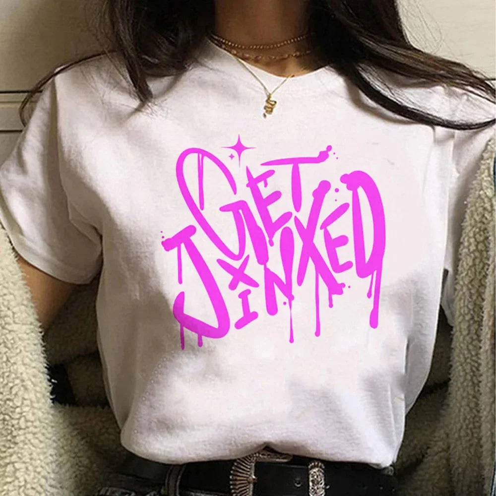 Jinx Arcane Monkey T Shirt Anime Cosplay Tees Women Men Unisex Grunge Aesthetic Short Sleeve Cartoon Print Summer Streetwear