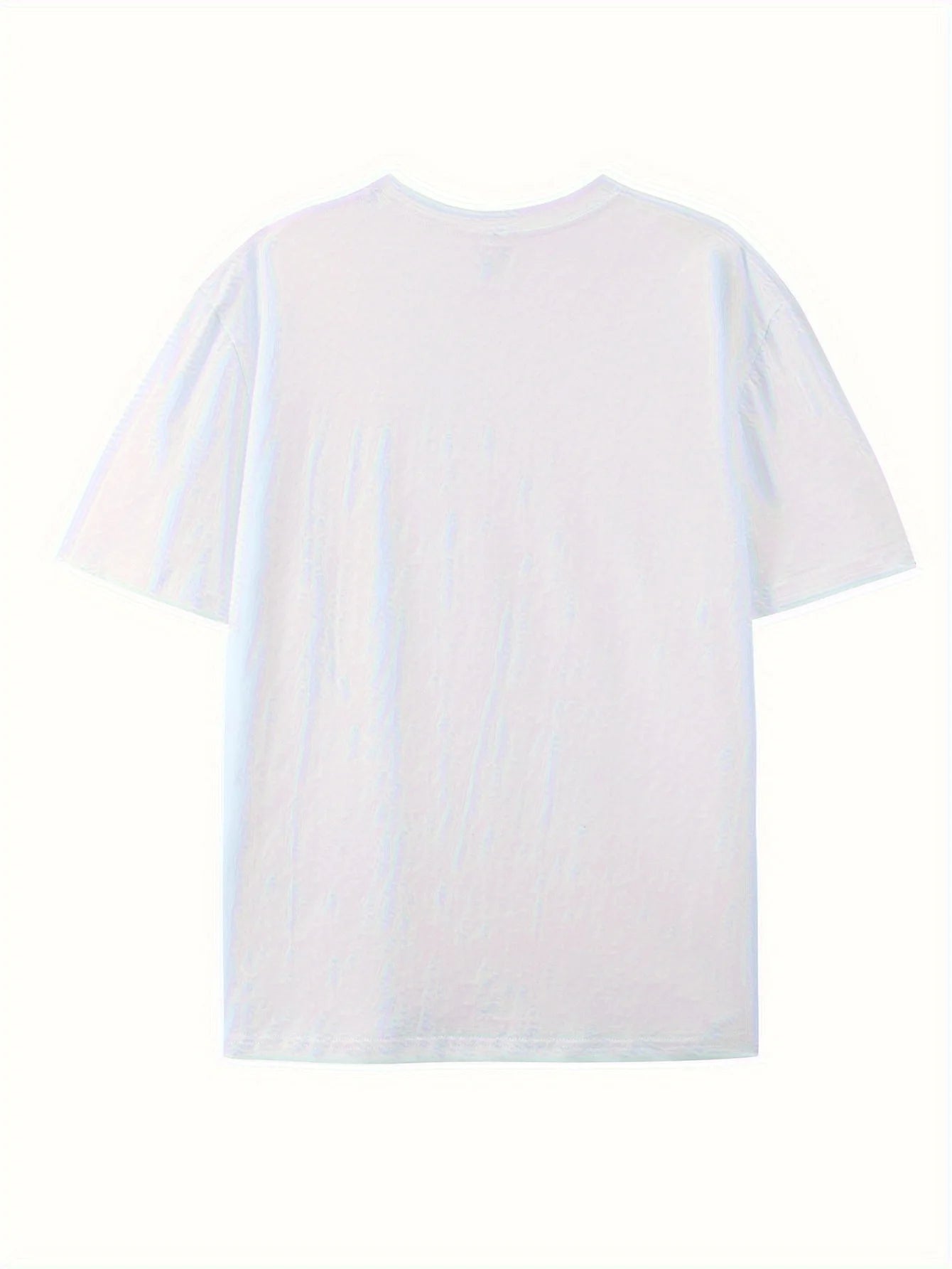 Front Rose Print Round Neck Short Sleeved T shirt Top Comfortable and Breathable Fabric Casual Sports Style Men's 100% Cotton