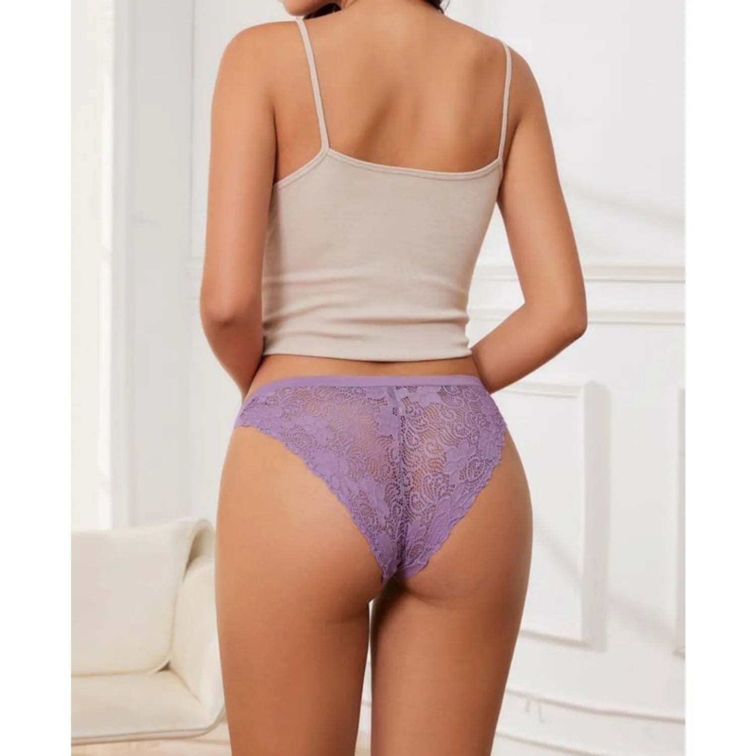 Sexy Cheeky Womens Underwear Comfortable Seamless Panties Luxurious Lace Bikini Briefs