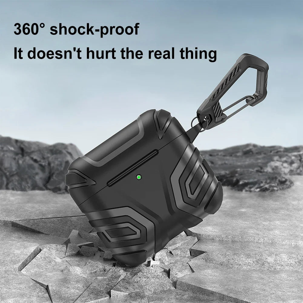 TPU Case for AirPods 4 2024 Protective Cover with Carabiner Anti-Drop Shockproof and Dustproof Design