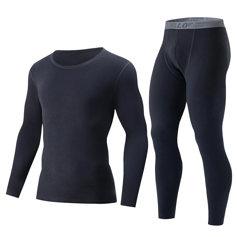 1/2/4-Piece Men's Fall/Winter Thermal Underwear Fashion Joker Long-sleeved Trousers Home Suit Youth Sports Elastic Waist Pants