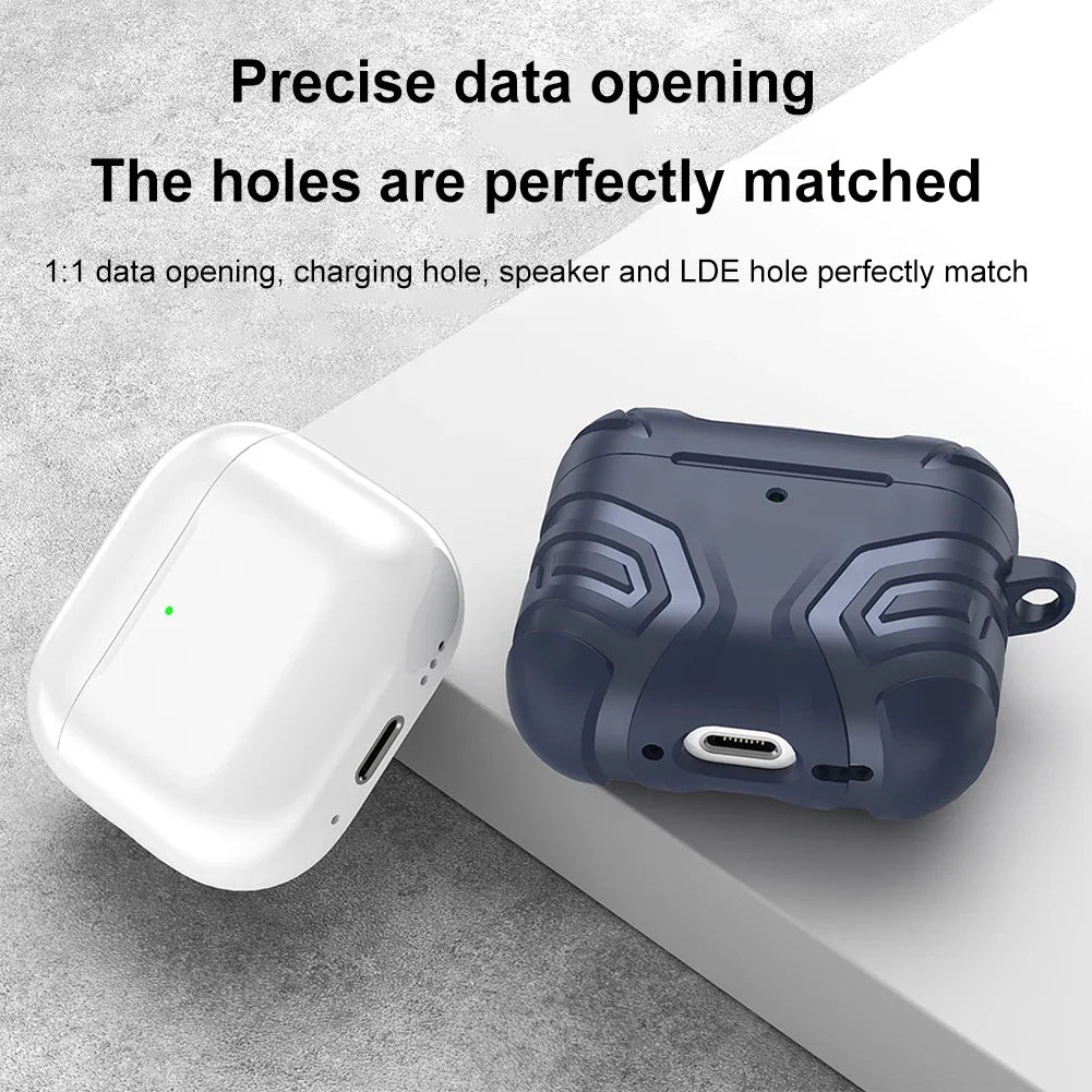 TPU Case for AirPods 4 2024 Protective Cover with Carabiner Anti-Drop Shockproof and Dustproof Design