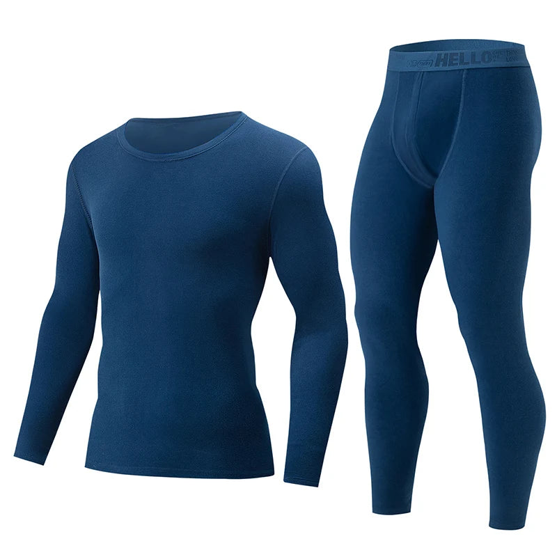 1/2/4-Piece Men's Fall/Winter Thermal Underwear Fashion Joker Long-sleeved Trousers Home Suit Youth Sports Elastic Waist Pants