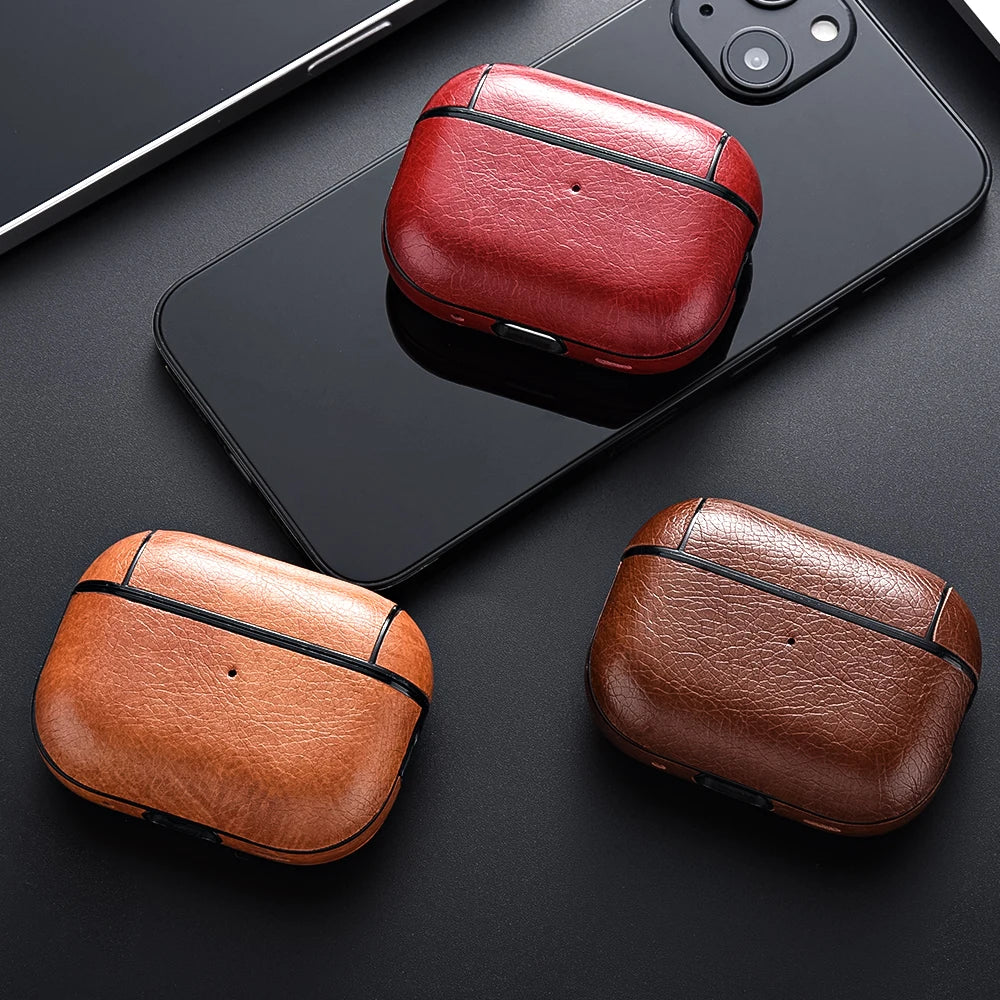 For Airpods Pro 2 Case Leather Business Earphone Case Headset Shell Headphone Cover For Apple Air Pod 3 Pro 2nd Generation 2022
