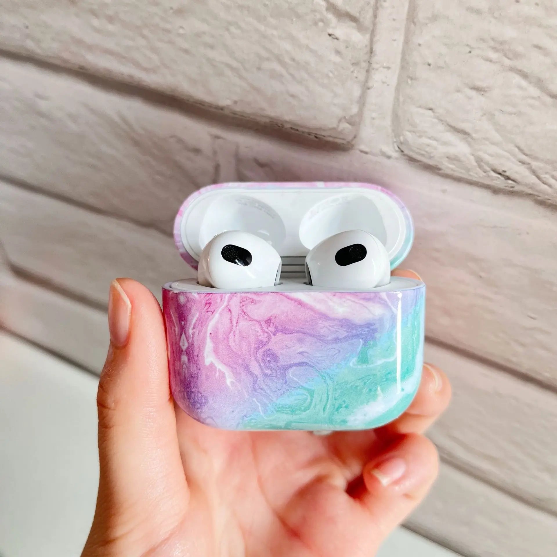 For Airpods 3rd Generation Case Cute Airpod Case Marble Hard Protector Cover Women Men Compatible with For Apple AirPods 3 Case