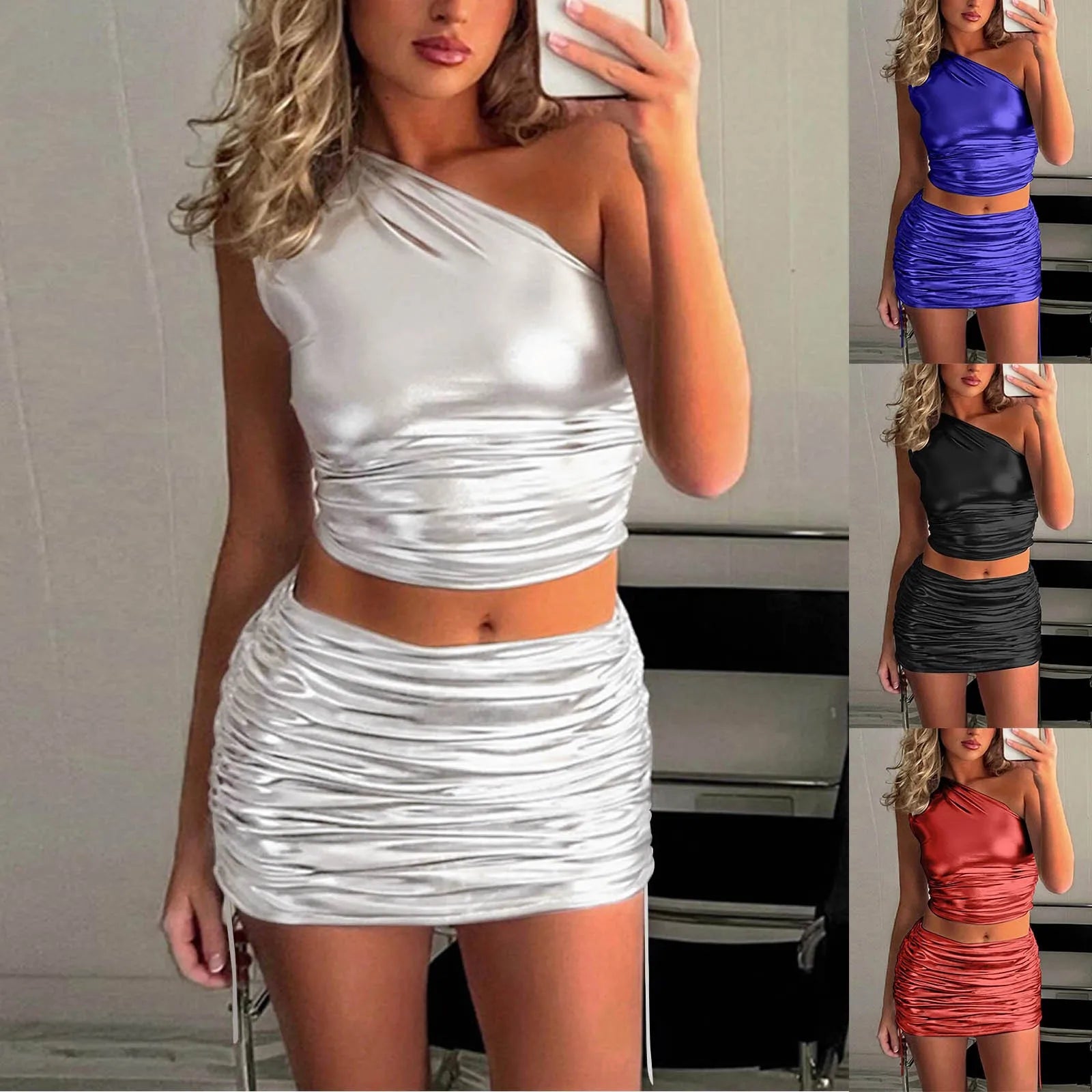 Womens Dress Two Piece Suit Sweatshirt Top And Bodycon Mini Dress 2 Piece Set Club Party Womens Fancy New In Matching Sets