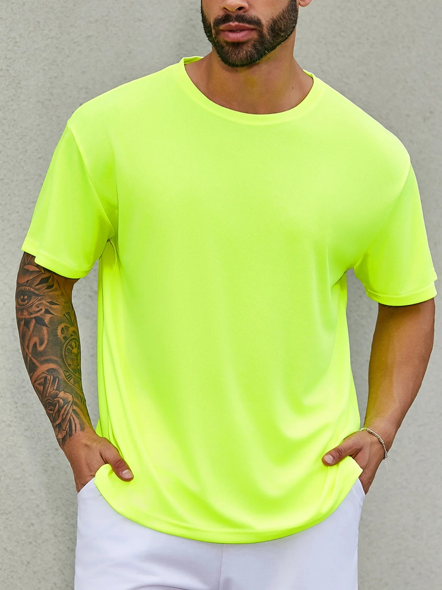 4-piece men's short sleeved T-shirt moisture wicking sun protection UV protection UPF SPF sports T-shirt casual style