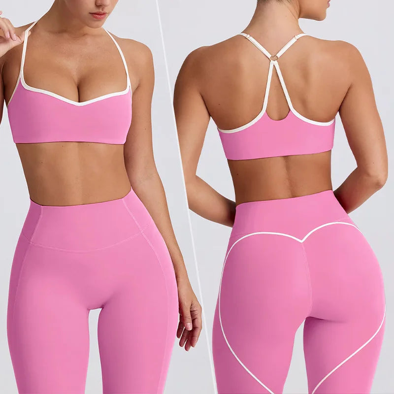 2 Pieces Tracksuit Women Yoga Set Nude Feeling Workout Set Gym Clothes Push Up Fitness Running Sportwear Sport Bra Leggings Suit