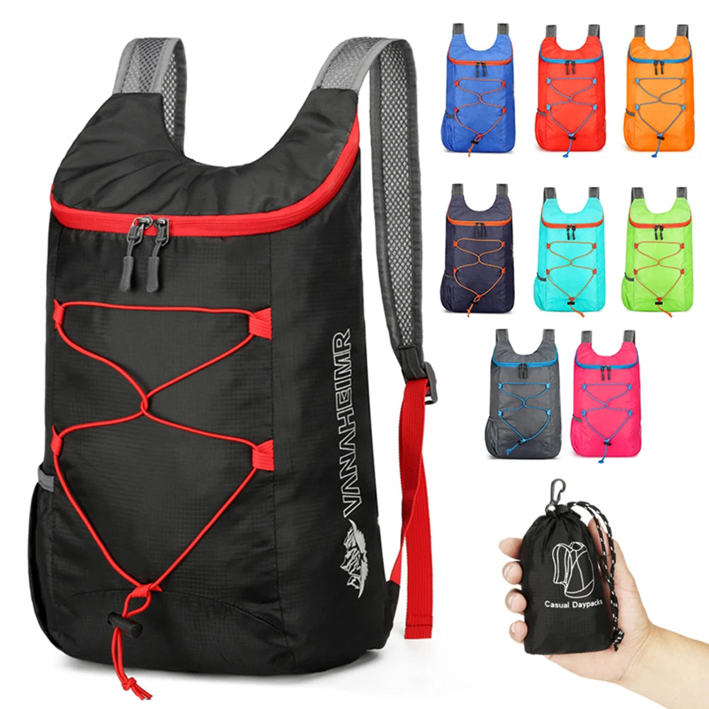 10L Outdoor Climbing Cycling Travel Knapsack Splashproof Folding Hiking Daypack Ultralight Camping Hiking Backpack for Men Women