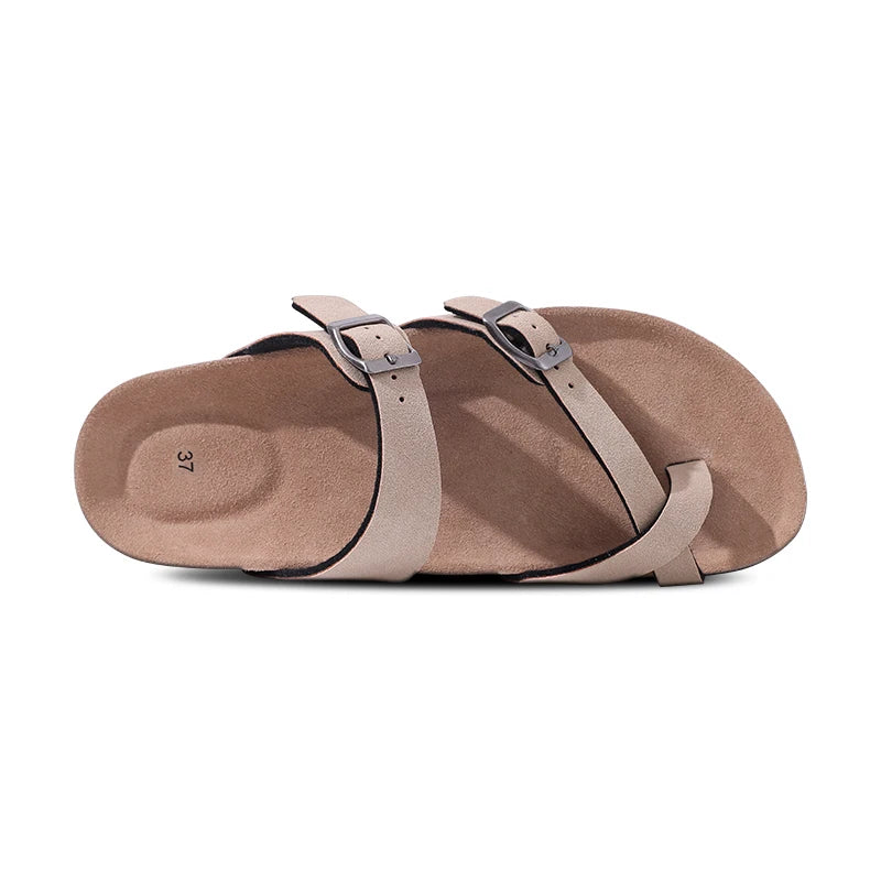 Fashion Women's Suede Mules Slippers Men Clogs Cork Insole Sandals With Arch Support Outdoor Beach Slides Home Shoes