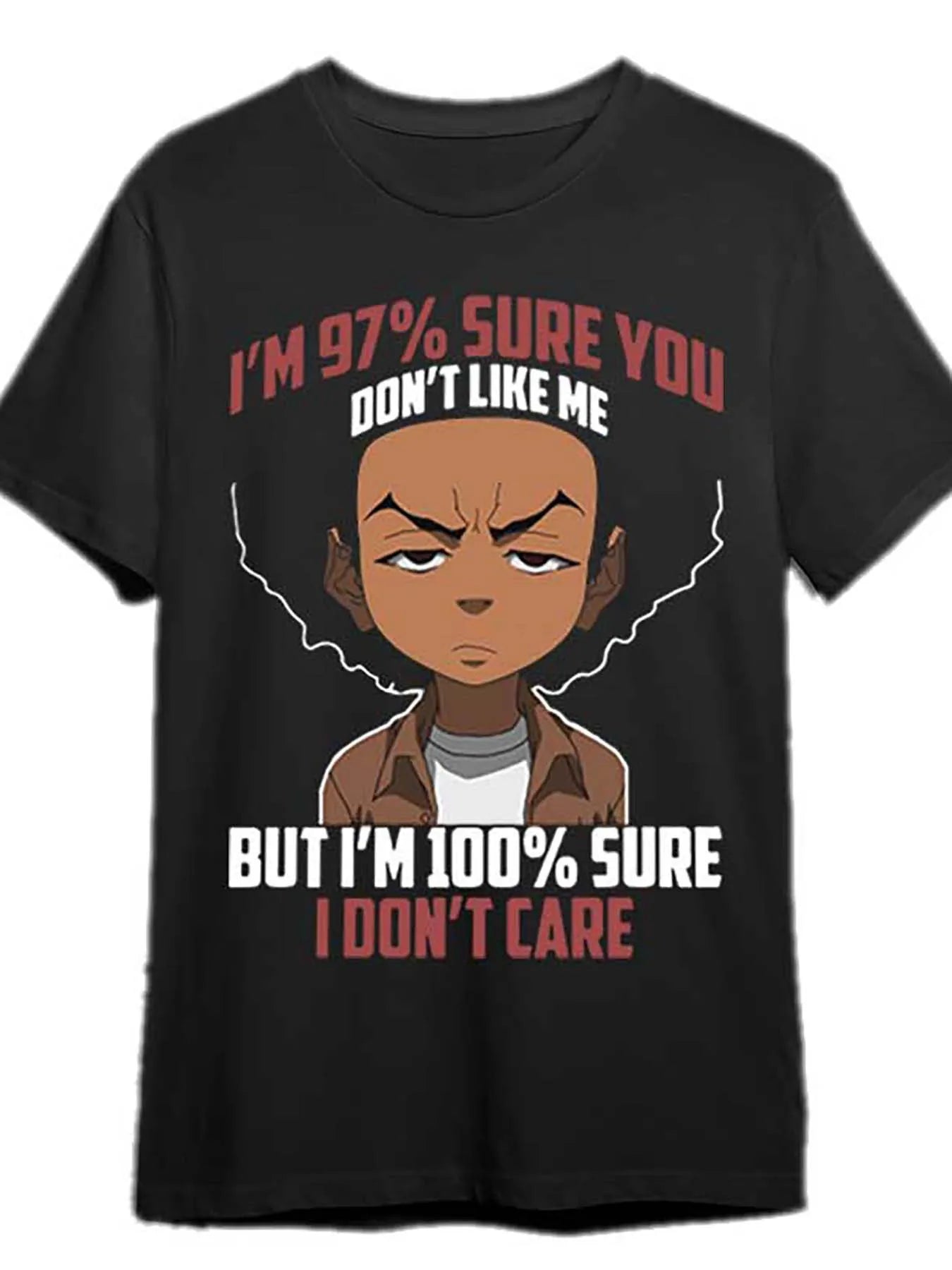 Men's Black Boondocks Fun Graphic Short Sleeve T-Shirt Collection