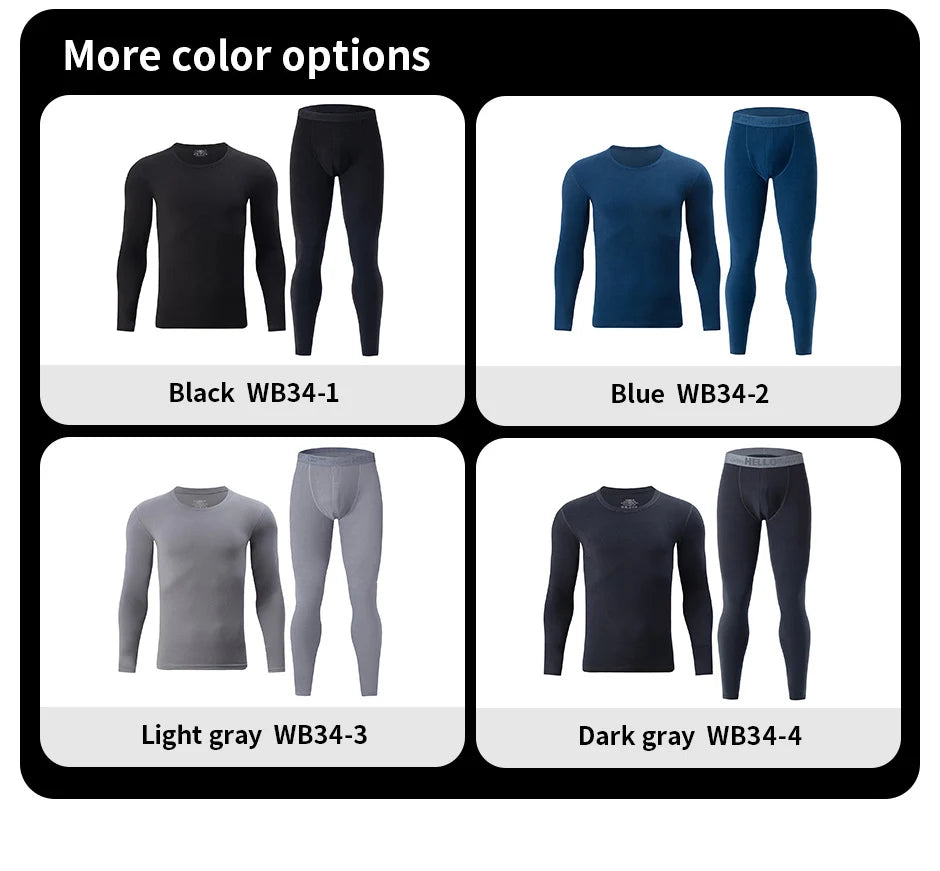 1/2/4-Piece Men's Fall/Winter Thermal Underwear Fashion Joker Long-sleeved Trousers Home Suit Youth Sports Elastic Waist Pants