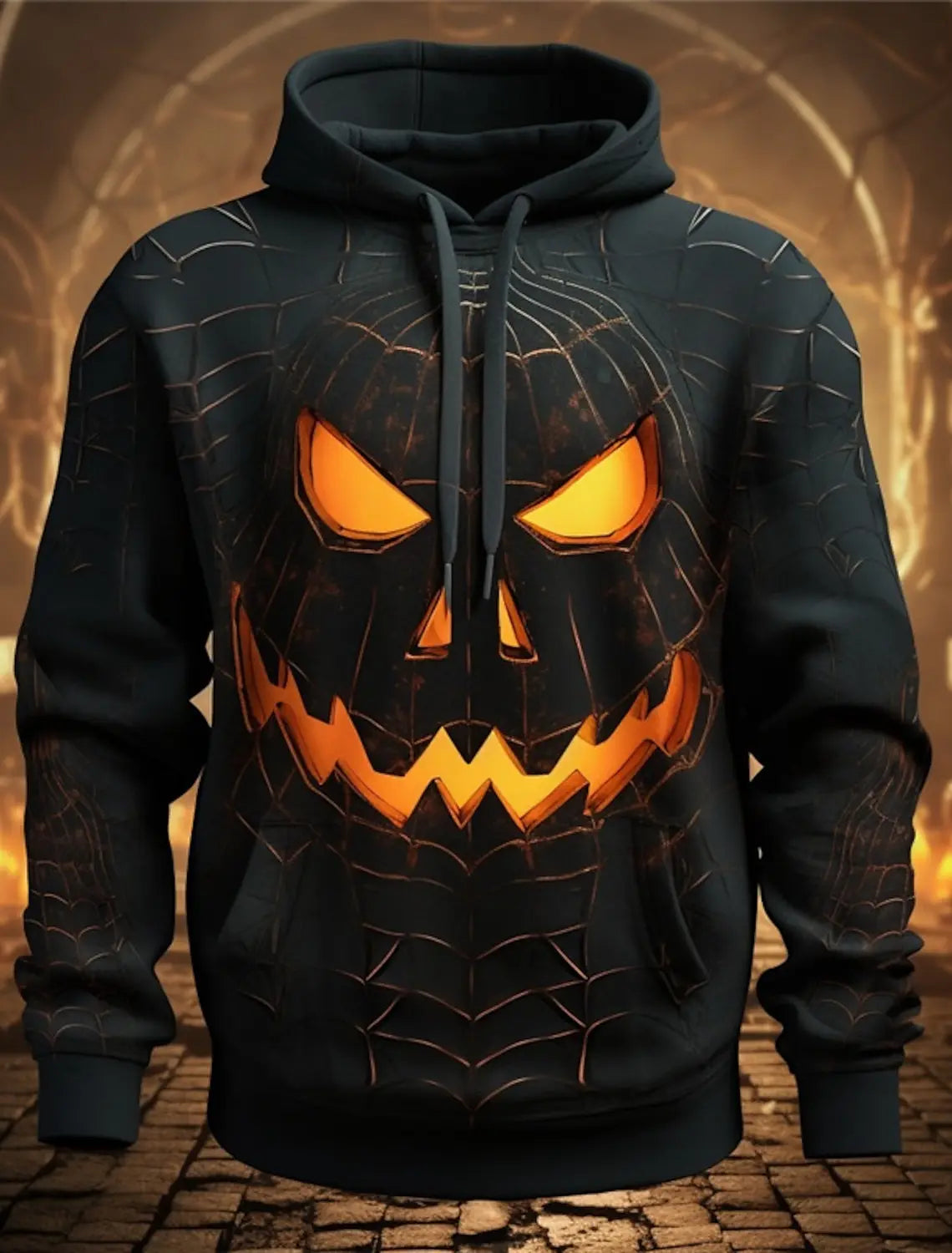 Halloween Men's Graphic Hoodie Pumpkin Prints Classic Casual 3D Pullover Holiday Fashion Hoodies Thin Style Long Sleeve Hooded