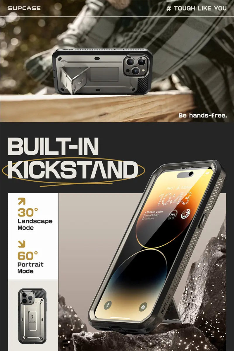 SUPCASE For iPhone 15 Pro Max Case 6.7" (2023) UB Pro Full-Body Rugged Heavy Duty Rugged Case with Built-in Screen Protector