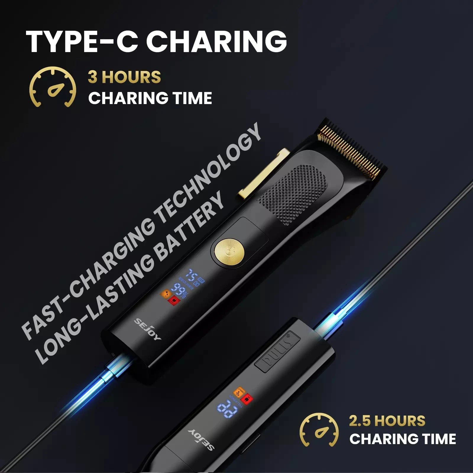 SEJOY 2 Pcs/set Hair Clippers Men Trimmer Kit for Barber Mens Beard Haircut Set Professional Hair Cutting Barber Machines
