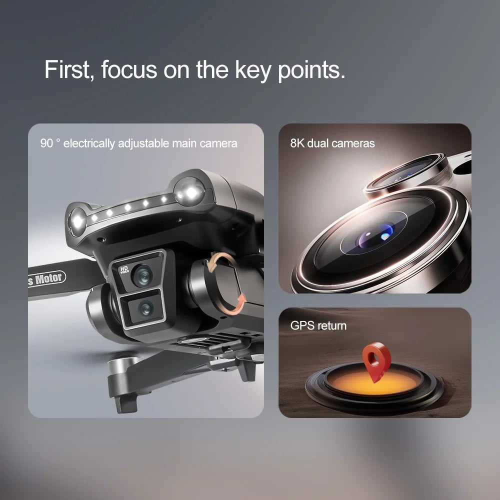 For Xiaomi V198 MAX GPS Drone  8K HD Aerial Photography Dual Camera Brushless Quadrotor Laser Obstacle Avoidance  Aerial Optical