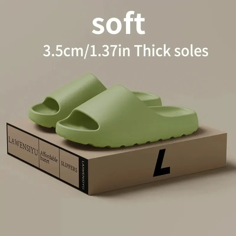 1Pair Coconut Slippers Feel like Stepping on Shit Thick-soled Sandals Summer New Non-slip Wearing Sandals