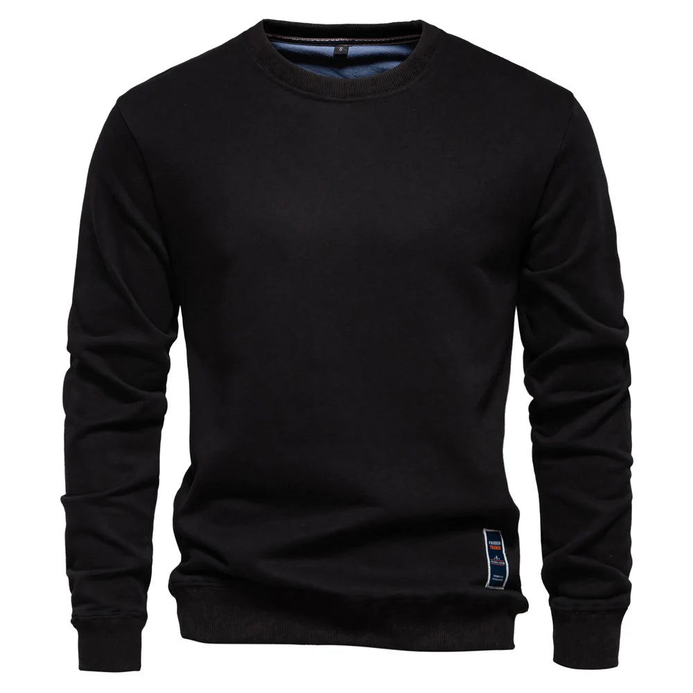 AIOPESON Cotton-blend Mens Crew Neck Solid Color Sweatshirts Pullover Casual Sport Sweatshirt for Men