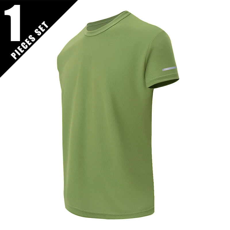 1/2/4 Pcs Men's Leisure Quick-drying Multicolor Short-sleeved Loose and Comfortable Plus Size Teenagers' Sports and Fitness Jack