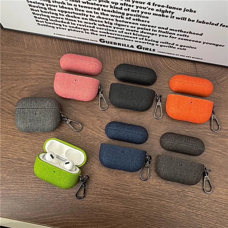 Luxury Case For Airppods Pro 2 PU Fabric AirPods Pro 2022 airpod 3 Earphone Accessories With Buckle for Airpods Pro 2nd Cases